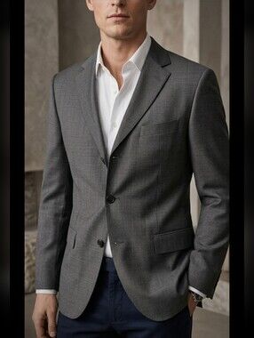 Hugo Boss Gray Sport Coat with Structured Silhouette